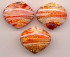 Large, Onion Shaped Bead with Red & White, ON SALE